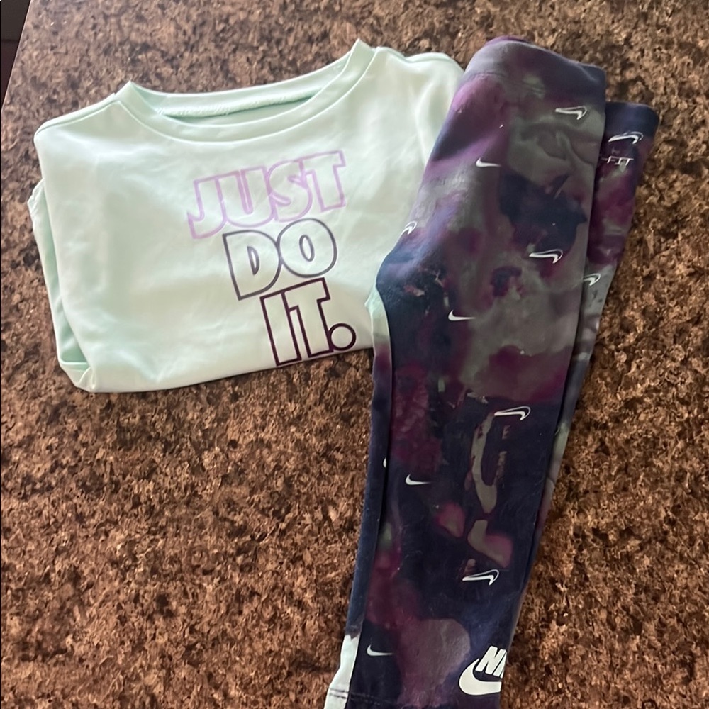 Nike Purple Galaxy Leggings Athletic Wear